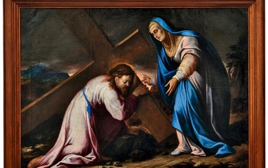 Jesus begegnet seiner Mutter, Florentiner Meister des 17. Jahrhunderts