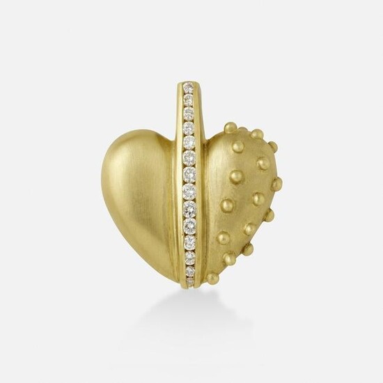 Judith Ripka, Diamond and gold heart pendant