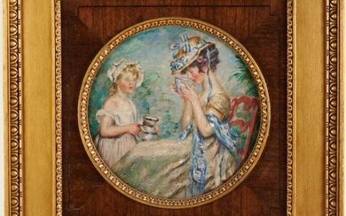 Jules Abel Faivre, oil on canvas tondo