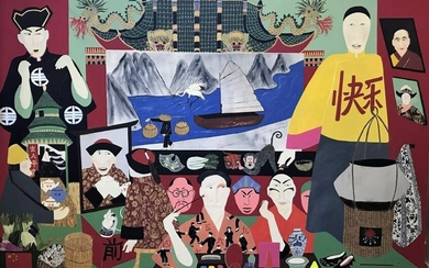 Kit Rank (b-1949) Chinese Opera, Oil / Canvas 1999