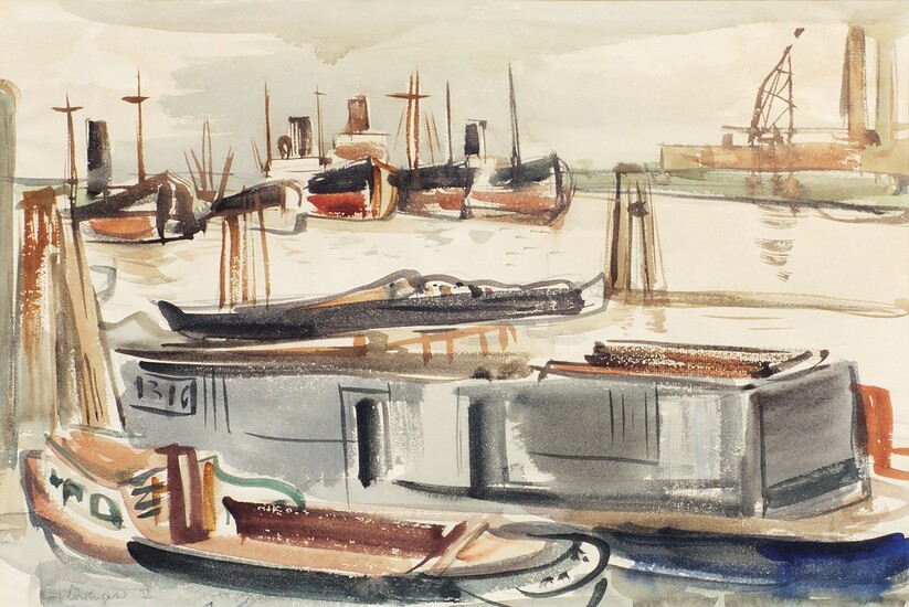 Kurt Löwengard (Hamburg 1895 - London 1940). Port of Hamburg.