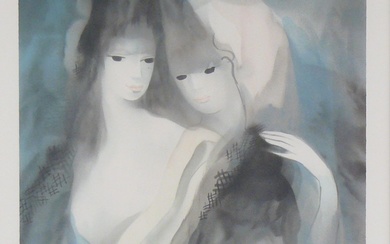 LAURENCIN Marie (1883-1956) d'après : les deux amies, lithographie couleur signée dans la planche, portant...