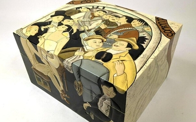 La Belle Night of The Rich Tobacco Humidor Box. Carved