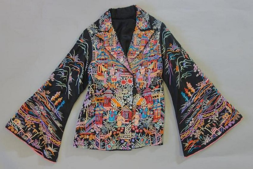 Ladies Asian Embroidered Silk Jacket