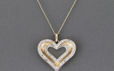 Ladies Diamond Heart Pendant w/ Necklace