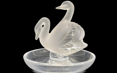 Lalique Swan crystal ring pin holder
