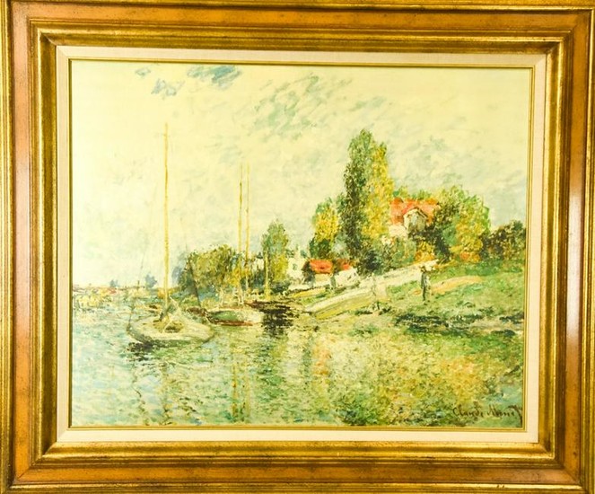 Large Claude Monet Boat Scene Framed Print