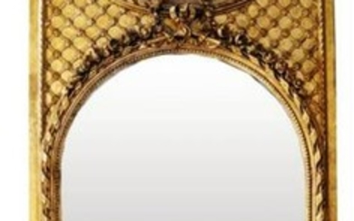 Large Gilded Floral Trumeau Mirror