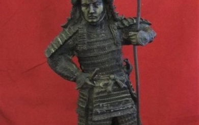 Large well cast, unsigned, solid bronze of Samurai warrior,...