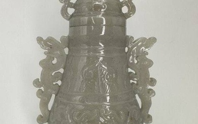 Lavender Jade vase, archaic style