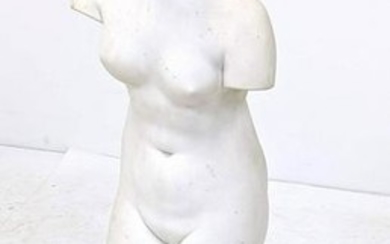 Lg Alabaster Classical Nude Figure Standing Garden Scul