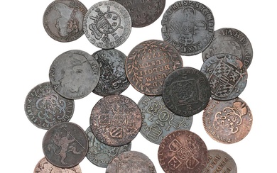 Liège and Brabant, collection of copper coins, in total 21 pcs
