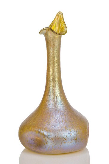 Loetz, a 'Papillon' iridescent glass vase with 'rose-sprinkler' neck c.1900...
