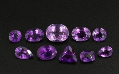 Loose 14.10 CTW Mixed Faceted Amethysts