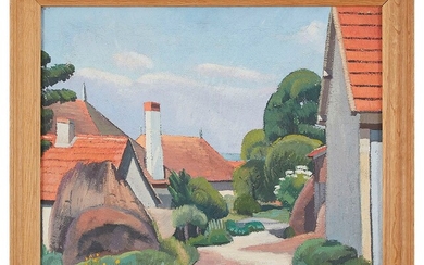 Louis NEILLOT (1898-1973) Vue de village en bord de mer,1927 Huile sur toile signée et...
