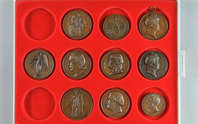 Louis-Philippe Ier. Lot de 10 médailles en bronze (Cormenin, Rouget de L'Isle etc.)