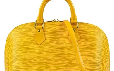 Louis Vuitton Yellow Alma Handbag Epi M52149 MI1916