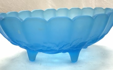 MC Indian Blue Satin Frosted Glass Bowl
