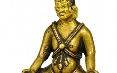 Mahasiddha, sitting with prayer beads and kapala