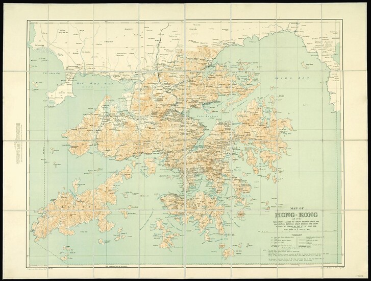 Map of Hong Kong and the Territory leased to Great Britain under the Convention between Great Britain and China, signed at Peking on the 9th of June 1898.