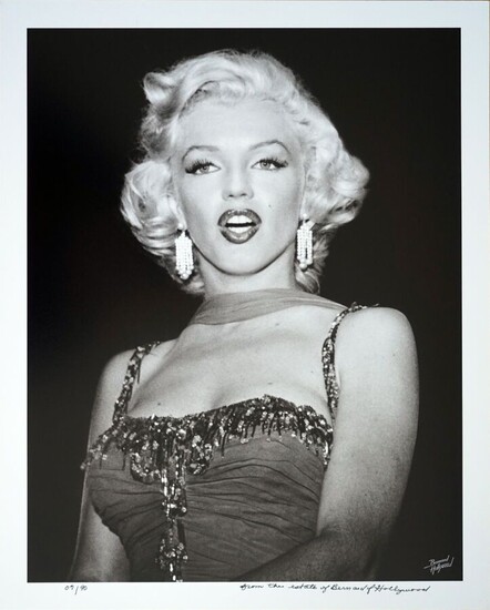 Marilyn Monroe Tirage contrecollé sur aluminium, format 50 x 40 cm, signé et numéroté 9/90...