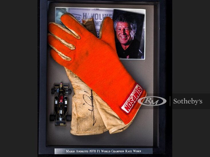 Mario Andretti Race Worn and Signed Gloves
