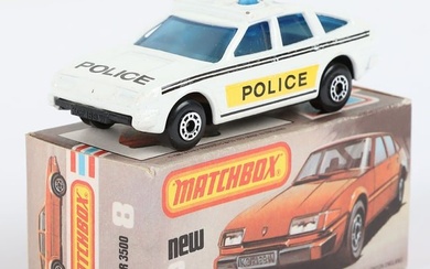 Matchbox Lesney Superfast MB-8 Rover 3500 with WHITE body and POLICE prints