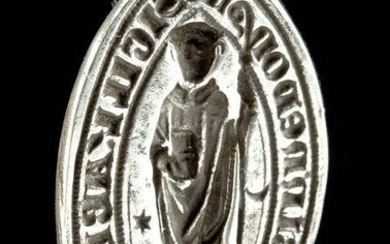 Medieval English Silver Vesica Ecclesiastic Abbot Seal
