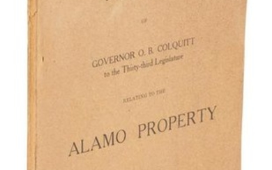 Message of Governor Colquitt Relating to the Alamo
