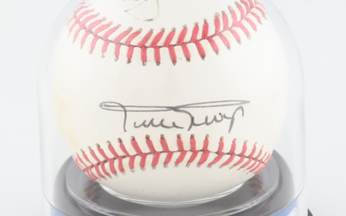 Mickey Mantle & Willie Mays Signed ONL Baseball with High Quality Display Case (BGS)