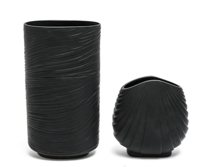 Modern Black Glass Vases, 2