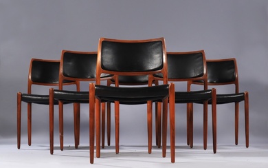 N.O. Moller. Set of six teak dining chairs, model 80 (6)