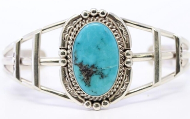 Native American Navajo Turquoise Bracelet By Carolina