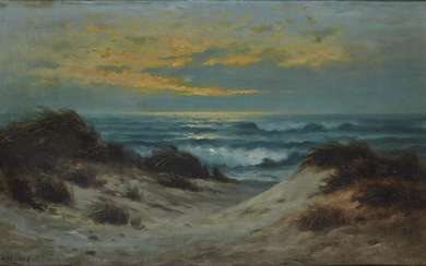 Nels Hagerup, Norwegian/American 1864-1922 - Seascape with sand dunes; oil...
