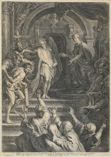 SOLD. Nicolaes Lauwers (after P. P. Rubens): Christ before Pilate (Ecce Homo). Engraving. Sheet size 67 x 47 cm. – Bruun Rasmussen Auctioneers of Fine Art