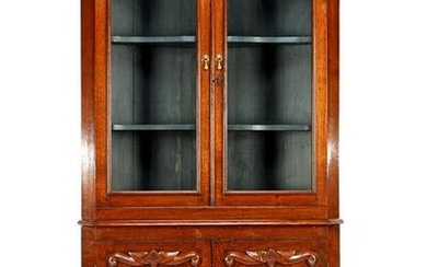 Oak 2-piece corner cupboard