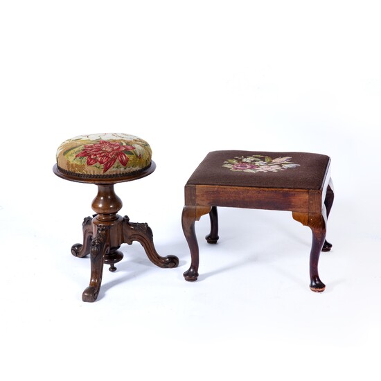 Oak dressing stool with tapestry drop in seat