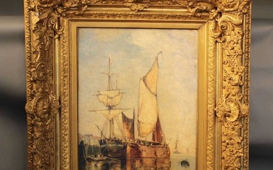 Oil on Canvas by P.J. Clays, Gift of J.P. Morgan, 1897 New York Yacht Club Trophy.