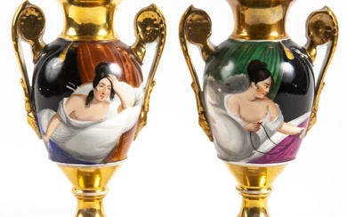 A Pair of Old Paris Porcelain Vases, France, ca 1830-184