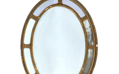 Oval plaster wall mirror