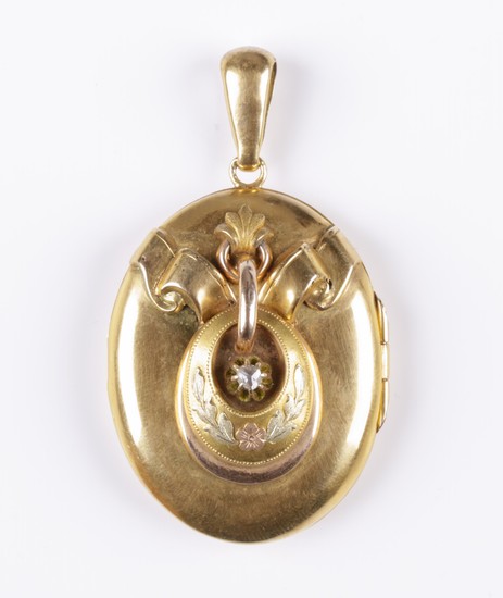 Ovales Diamantrauten Medaillon um 1900