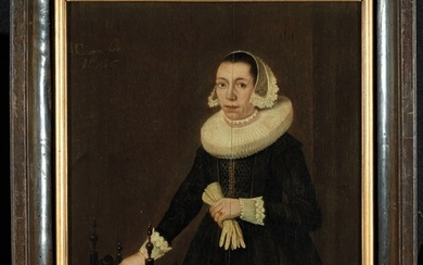 PHILIPPUS VAN CAMPEN (LEEUWARDEN VERS 1610-APRÈS 1660), Portrait de femme au gant