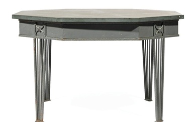 Painted Iron, Slate Top Dining Table