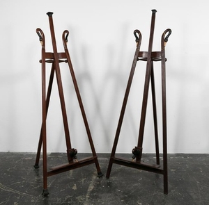 Pair, Egyptian Revival Style Swan Motif Easels