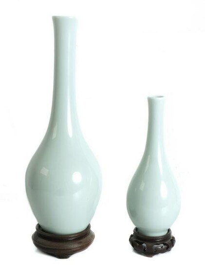 Pair, Gumps Celadon Glazed Porcelain Vases