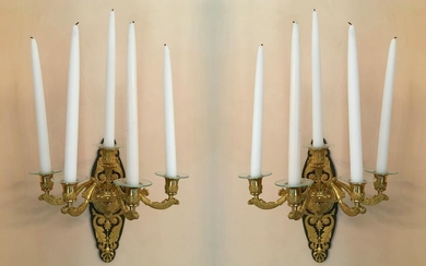 Pair of 19thC French Gilt Bronze Wall Sconces