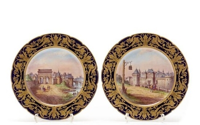 Pair of Artist Signed Sevres Porcelain Cabinet Plates