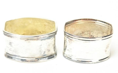 Pair of Four Antique 800 Silver Napkin Rings