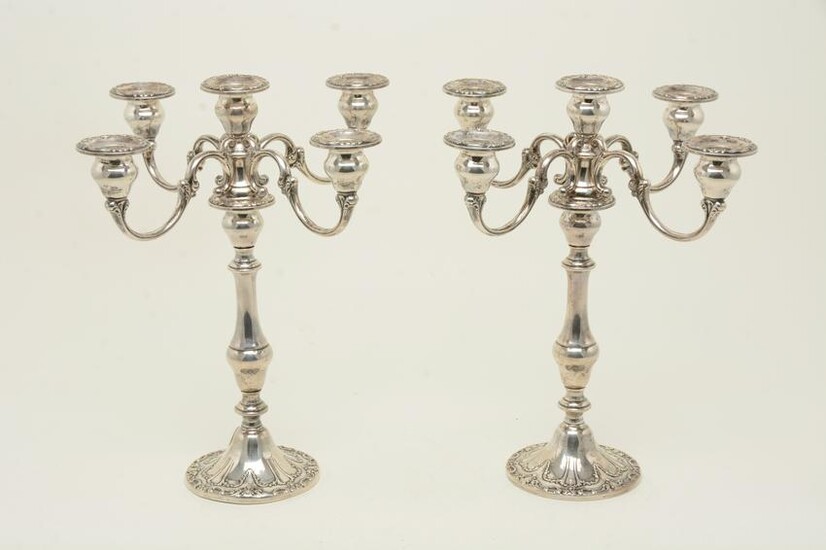 Pair of Gorham weighted sterling silver candelabra.