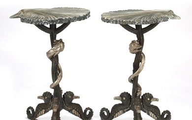 Pair of Italian Grotto Style End Tables
